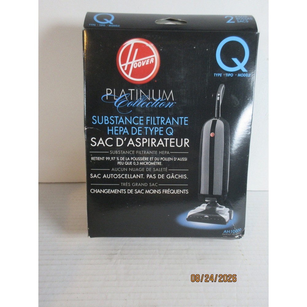 3 Boxes Hoover Platinum Collection Type Q HEPA Media Vacuum Bags AH10000 6 total